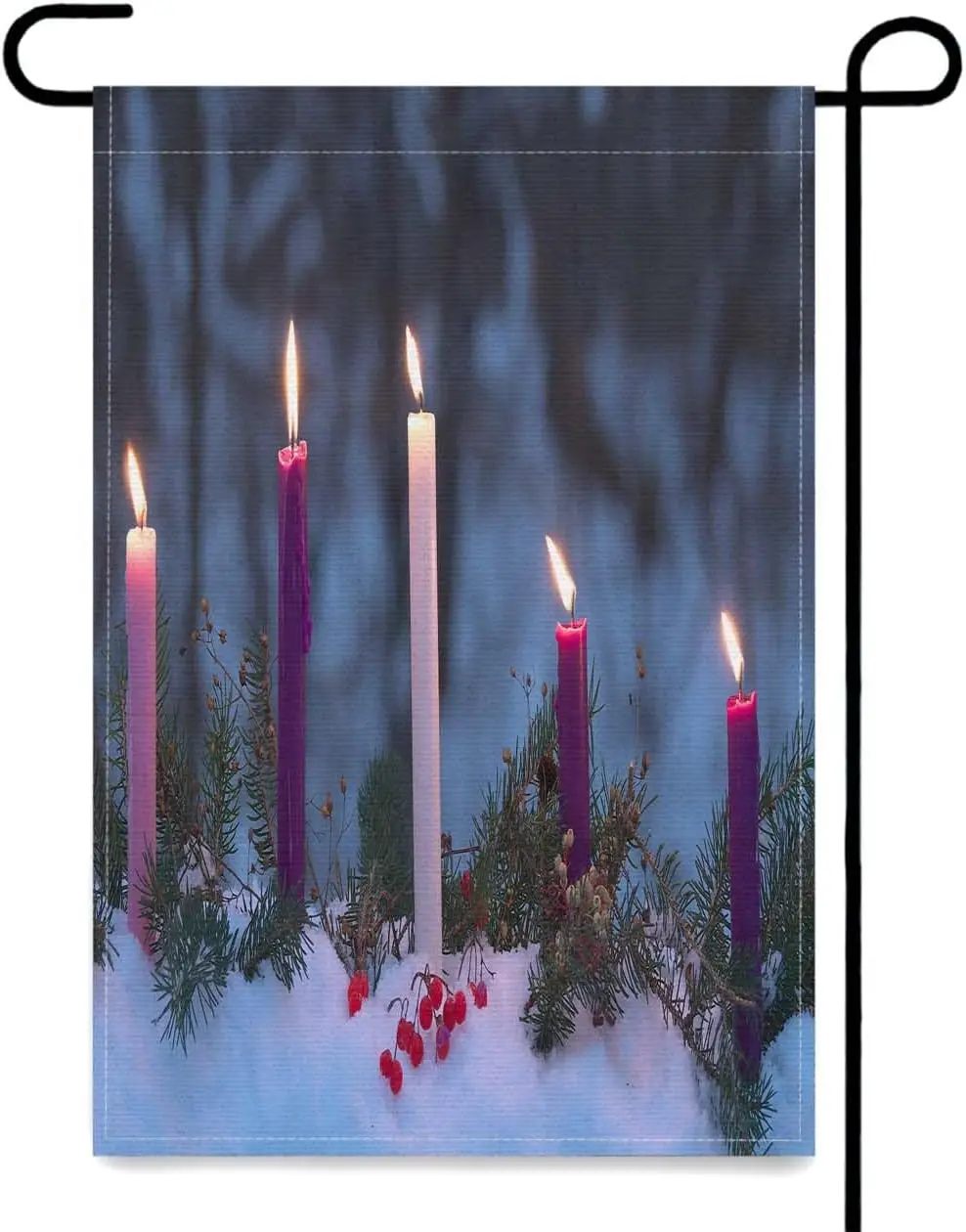 Christmas Garden Flags Double Sided Yard Flags,Advent Candles Christmas Eve Prophecy,Love,Joy,Peace,Purity,Outdoor Flag,Farm IIC