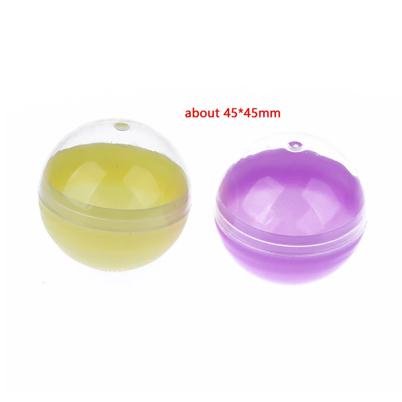 10Pcs 45mm Plastic PP Toy Half Transparent Colorful Ball Easy Open Lock Amusement for Vending Machine