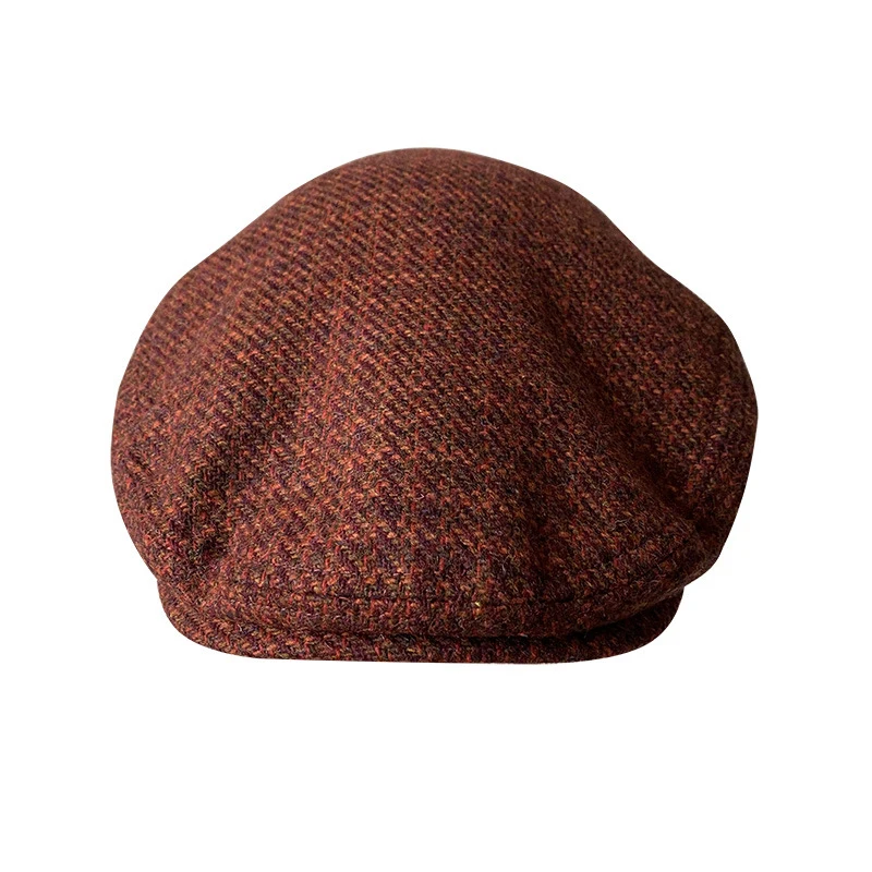 New Wool Flat Cap Men\'s Golf Cabbie Hat Gatsby Ivy Cap Irish Hunting Hat Newsboy Driver Cabbies Beret 05