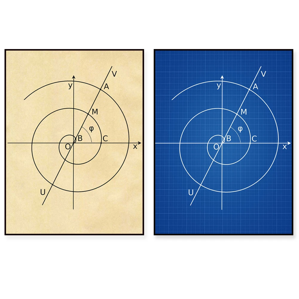 Archimedes Spiral-Archimedes Printing-Mathematics Poster-Mathematics Printing-Mathematics Decoration-Math Geek's Gift of Mathema