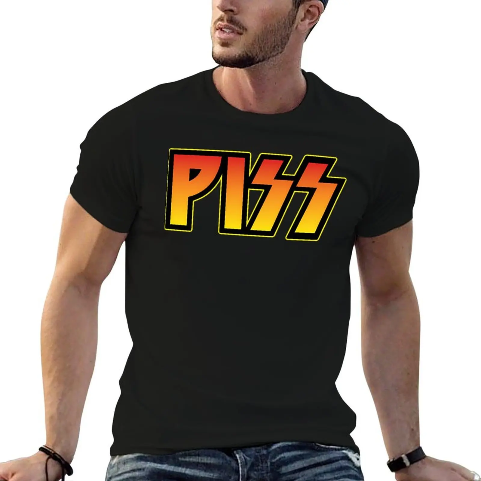 Piss T-Shirt oversized graphic tee shirt black t shirts for men