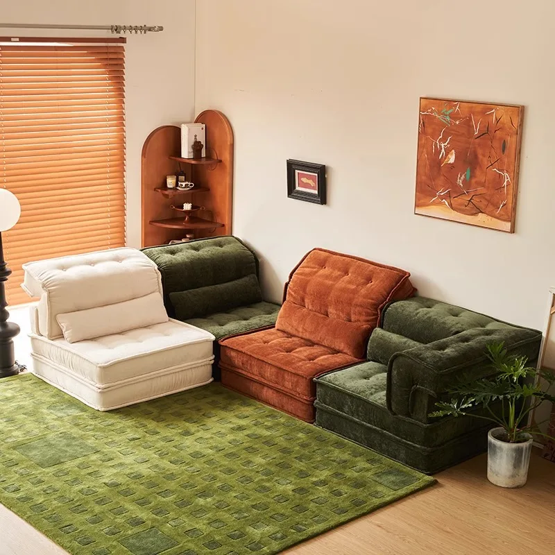 Sofa fabric folding modern simple lazy modular sofa bed living room