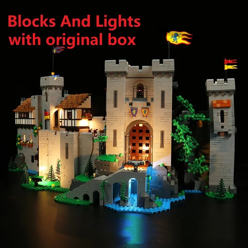 With Original Box 10305 Limited Lion King Knights Medieval Castle Model Building Blocks Brick Assembly Toys Kids Christmas Gift