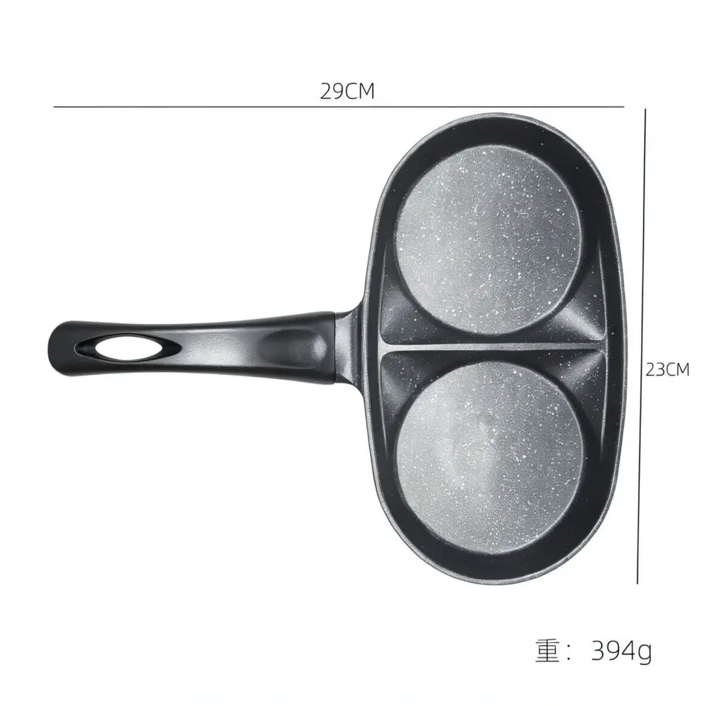 Non Stick Frying Pan Double Hole Omelet Skillet Breakfast Cooking Tool Aluminum Cookware Induction Gas Stove Compatible