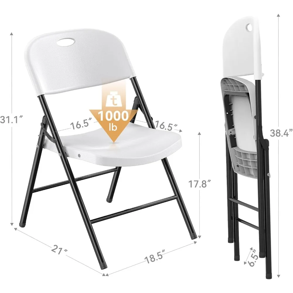 Heavy-Duty Plastic Folding Chairs with Steel Frame for Indoor & Outdoor Use, Ideal for Weddings, Parties, and Restaurant Events