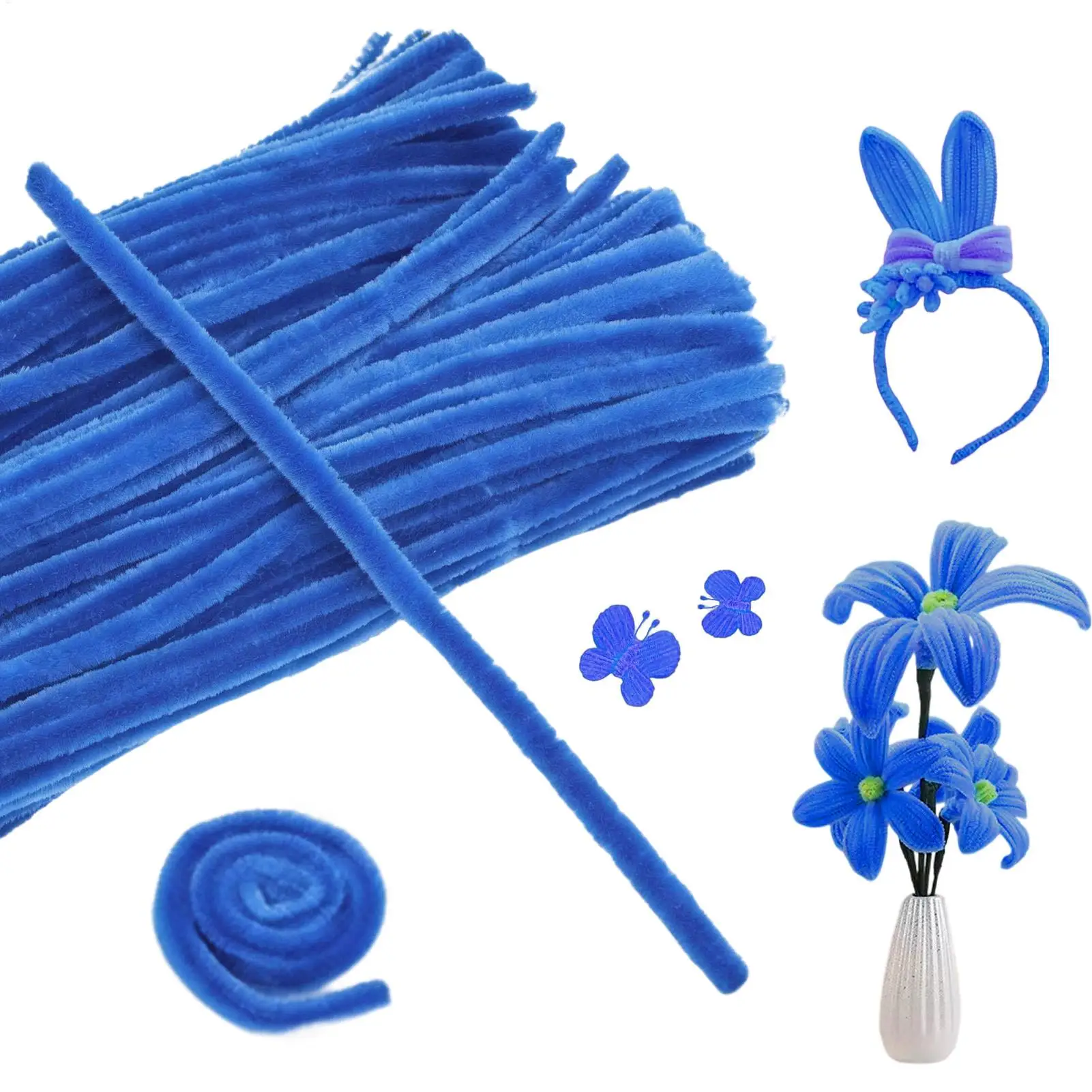 Chenille Stems For Crafts Handmade Bendable Toys DIY Pipe Cleaners Art Projects Decor For Floral Arrangements Classroom