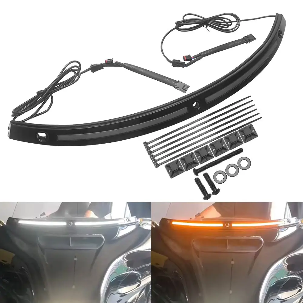 

1 Pair Abs Led Running Turn Signal Lights Easy Install Fits For Harley Electra Glide Road Glide Street Glide Tri Glide 2014-2025