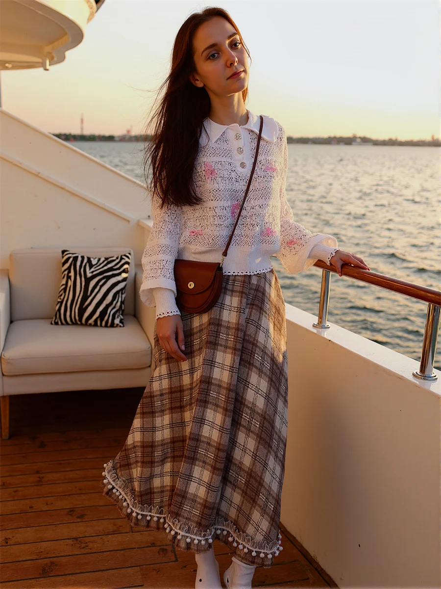 

Клетчатые юбки-миди, женские элегантные многослойные сетчатые тюлевые бальные платья для выпускного вечера, свадьбы, банкета, кулон с рюшами, шикарный струящийся лоскутный шифон