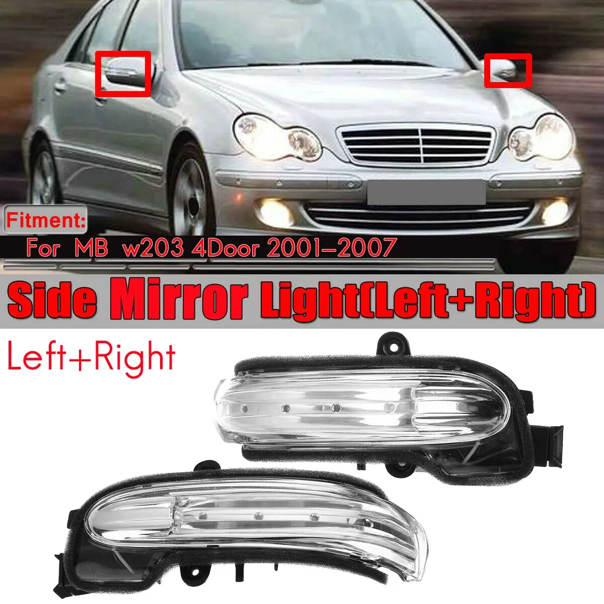 Paar Rückspiegel Blinker leuchte für Mercedes-Benz W203 C-CL C280 C320 C350 links und rechts 01-07