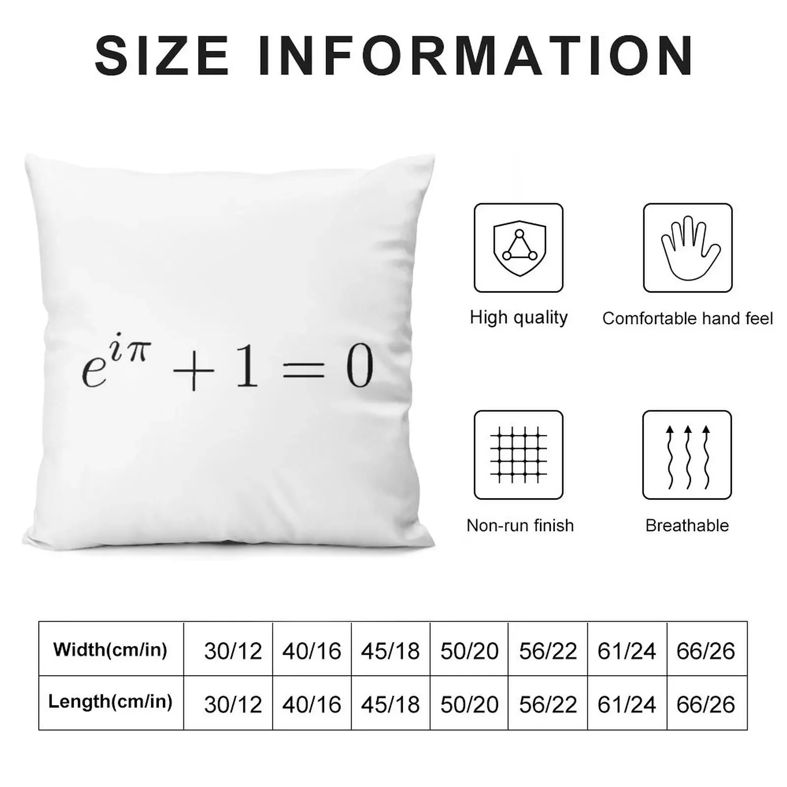 The Beautiful Equation: Euler's Identity Throw Pillow Christmas Pillows Anime pillow