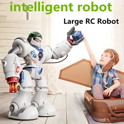 Nuovo Robot intelligente RC 14 pollici RC Robot giocattolo per bambini programmazione intelligente telecomando elettrico Robot Soft Darts Shooting