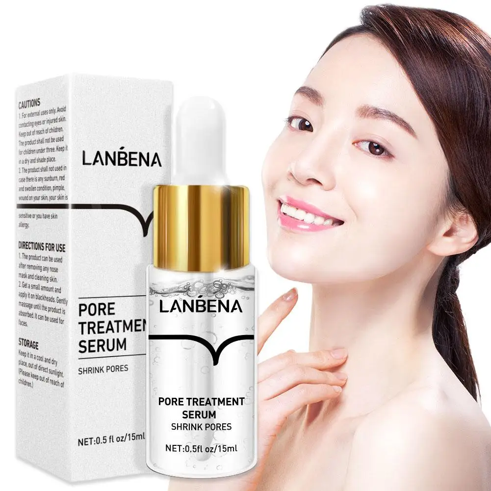 15ml LANBENA Blackhead Remover Shrink Pores Serum Facial Shrink To Dryness Control Essence Pores Firming Relief Moisturizin N5N4