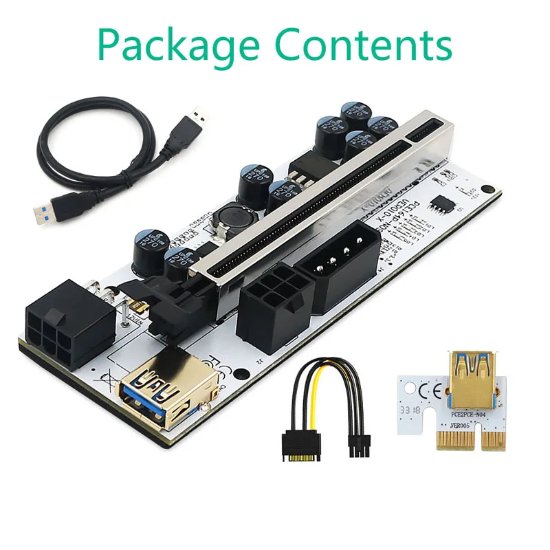 PCIE-elevador de VER010-X para tarjeta de vídeo, tarjeta extensora PCI Express X16 para minería de Bitcoin BTC, 010, USB 3,0