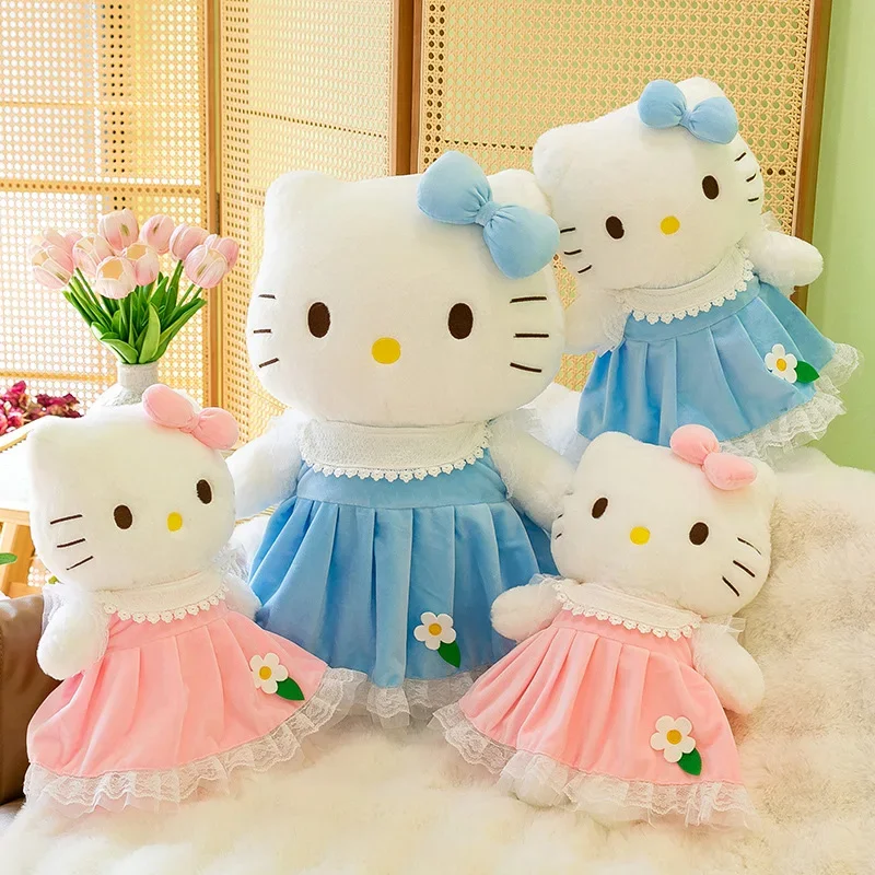 40/50CM Sanrio Hello Kitty Plush Cute Movie KT Cat Cute Girl Princess Dress Peluche Doll Soft Stuffed Toy Children Xtmas Gift