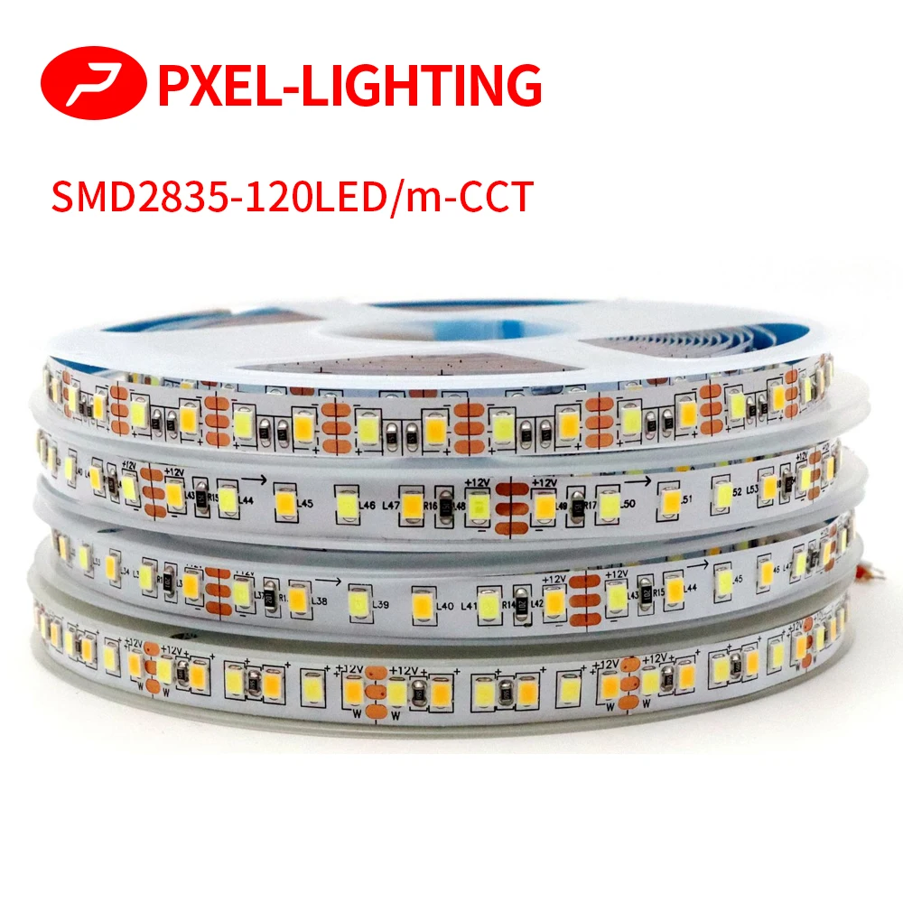 

SMD2835 CCT W+WW LED Strips 120LED 180LED 240LED Cabinet Decoration Linear Light Color Temperature Dimmable Light Strips