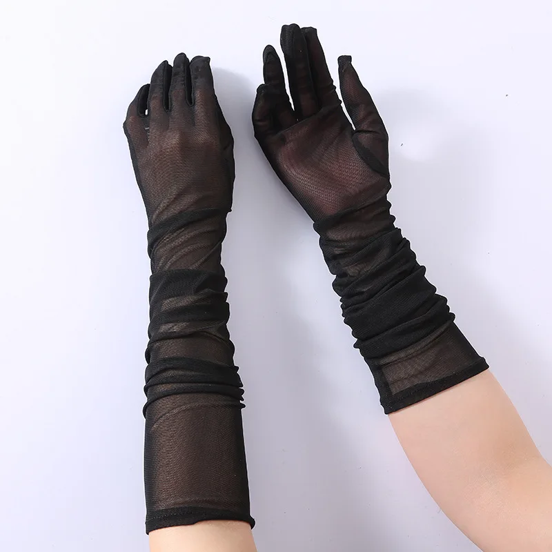 Stocking Gloves Sexy Gloves Extra Long Sheer Gauze Gloves Ladies Opera Halloween Wedding Bridal Ceremony Split Finger Prom Glove