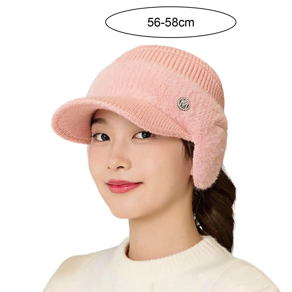 Trendy Earflap Hat  Ear Protection Design Thick Women Riding Hat  Windproof Sun Protection Earflap Hat