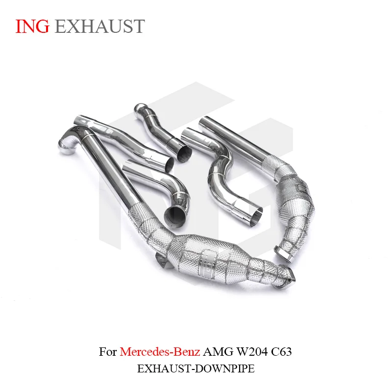 ING Header Catalyzed Downpipe Nozzle for BENZ AMG C63 W204 6.2L Stainless steel 304 Engine Power Performance Tube Exhaust