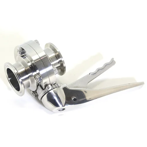 Imagen 2 del producto Válvula de mariposa de triple abrazadera de acero inoxidable SAP SS3041,5 ""/2"" con mango de acero inoxidable gatillo de compresión para productos lácteos caseros