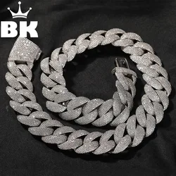 THE BLING KING Heavy 24mm Bubble Cuban Link collana per uomo Micro pavimentato Cubic Zirconia Chain Deluxe Choker Rock Hip Hop Jewelry