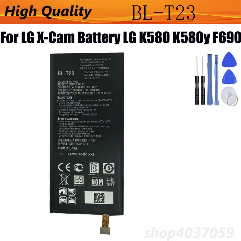 

Оригинальный аккумулятор емкостью 2500 мАч для LG X-Cam, аккумулятор LG K580 K580y F690, BL-T23, новый аккумулятор для мобильного телефона + инструменты