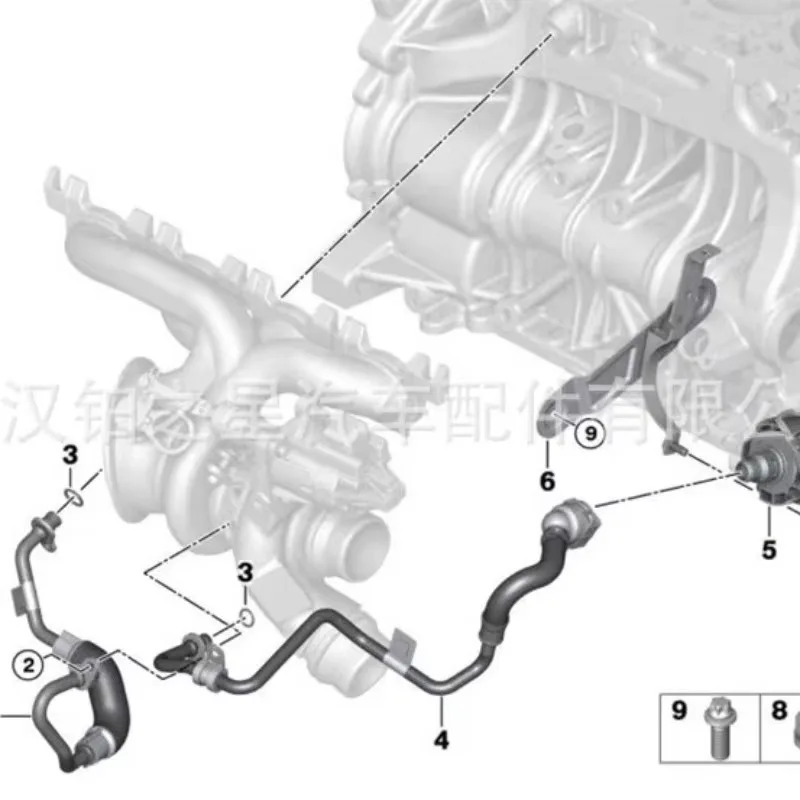 

Popu For 11537643226 BMW F20 F30 G30 X3 X4 125I 330I 1 PC Turbocharger Coolant Return Line Metal + Rubber