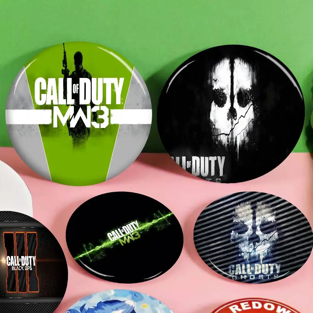 C-Call of D-Duty Tinplate Pin Button Custom Anime Role Old-school Brooch Cartoon Collar Badge Jewelry Gift Fans