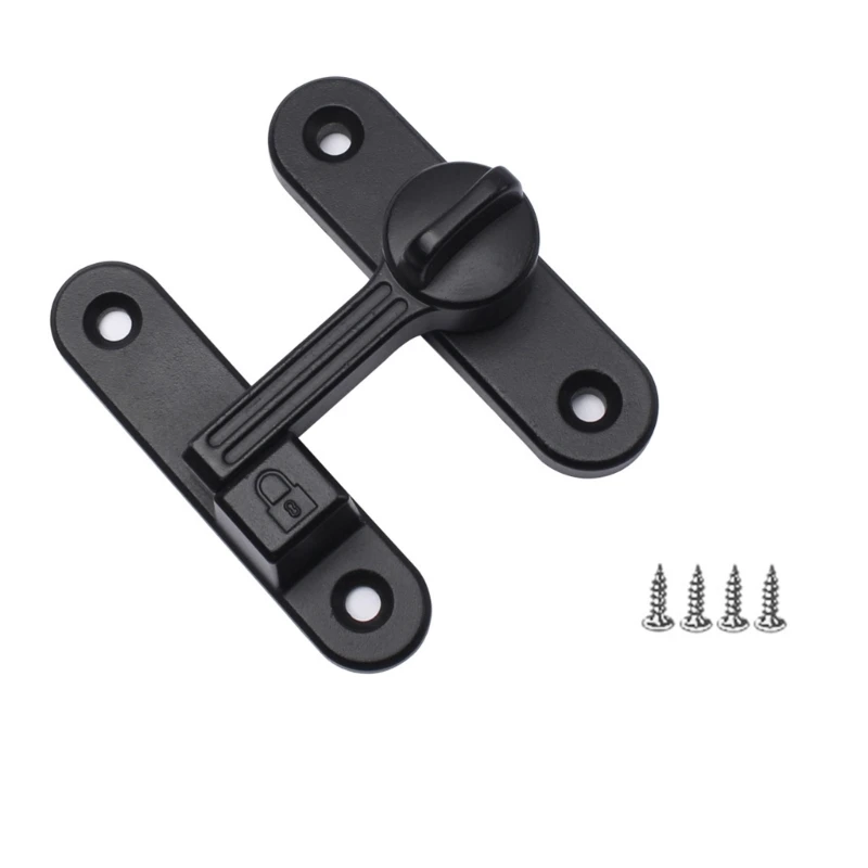 

Q2Q4 Zinc Alloy Safety Door Lock 90/180 Degree Sliding Door Lock Antitheft Barn Door Lock Hardware Easy to Install