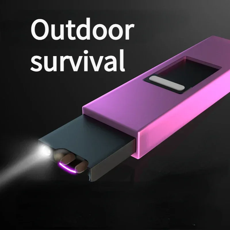 LED aluminum alloy self-defense flashlight USB charging keychain light outdoor camping emergency survival tool 2024 New model