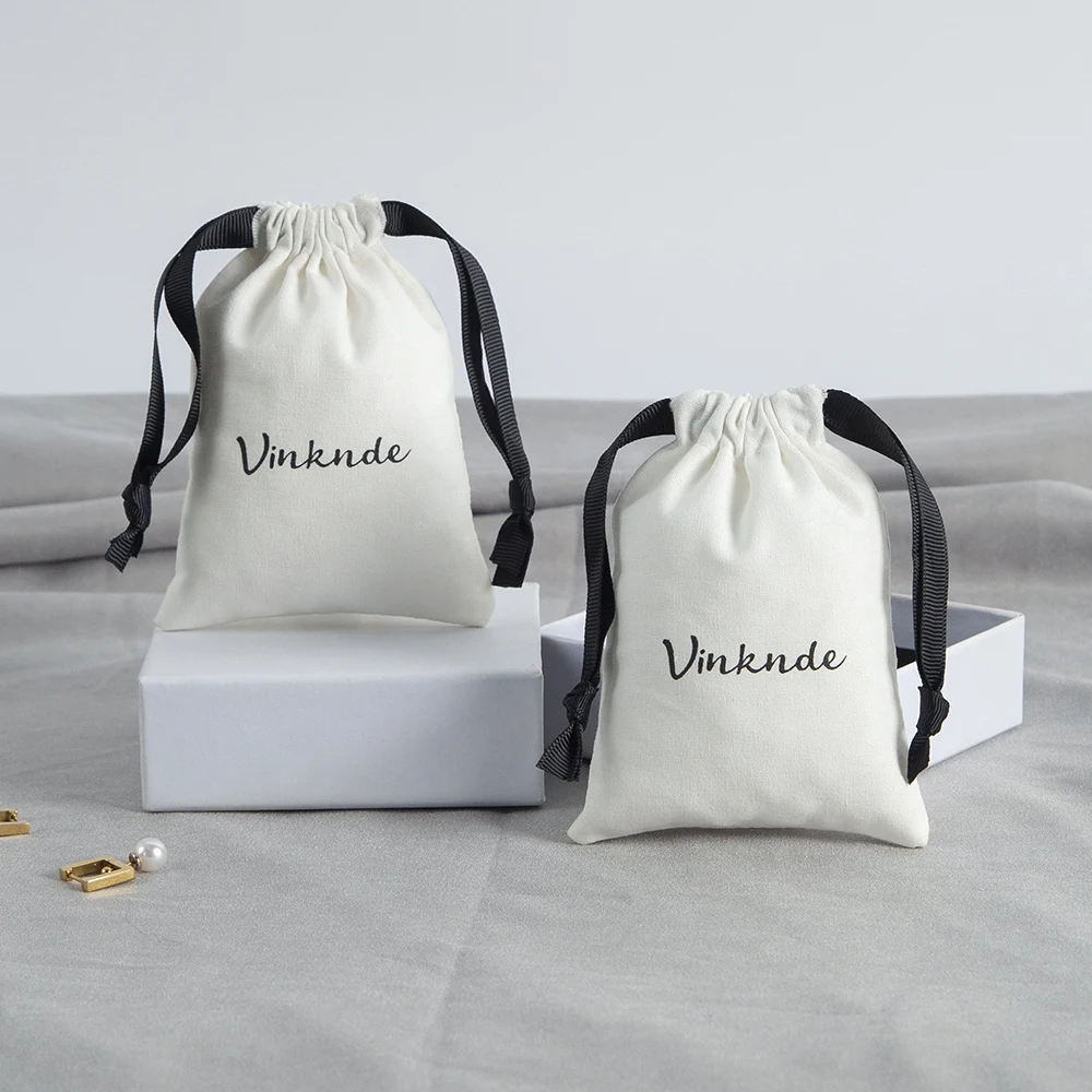 Imagem -06 - Bolsas de Armazenamento de Cordão de Algodão Logotipo Personalizado Bar Mitzvah Natal Presente de Casamento Faça Você Mesmo Pouch Reutilizável Organizador de Casa 10x15cm 100 Pcs