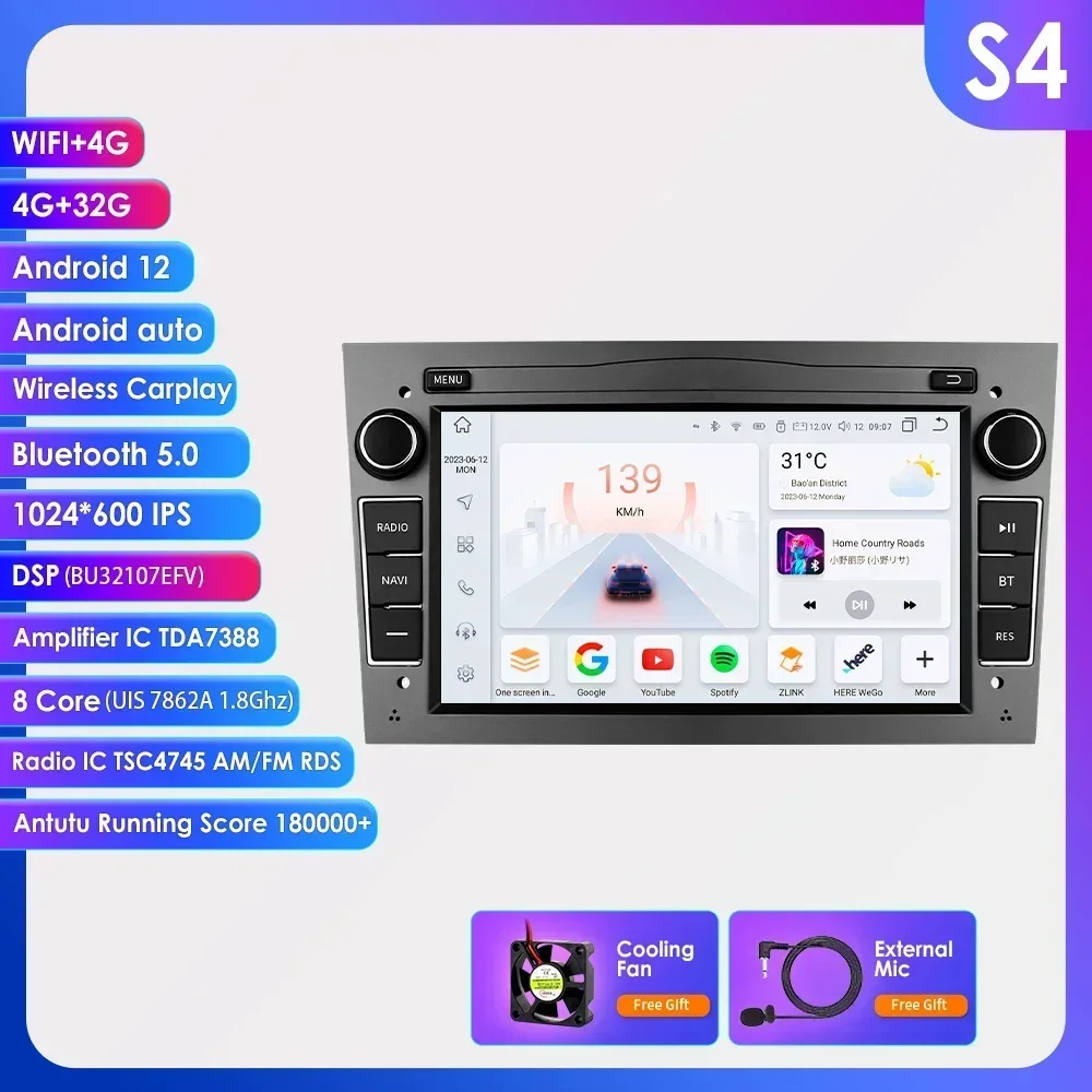 2din Autoradio Android Voor Opel Astra H Corsa C D Vauxhall Vectra Antara Zafira Vivaro Meriva Combo Signum Carplay Multimedia