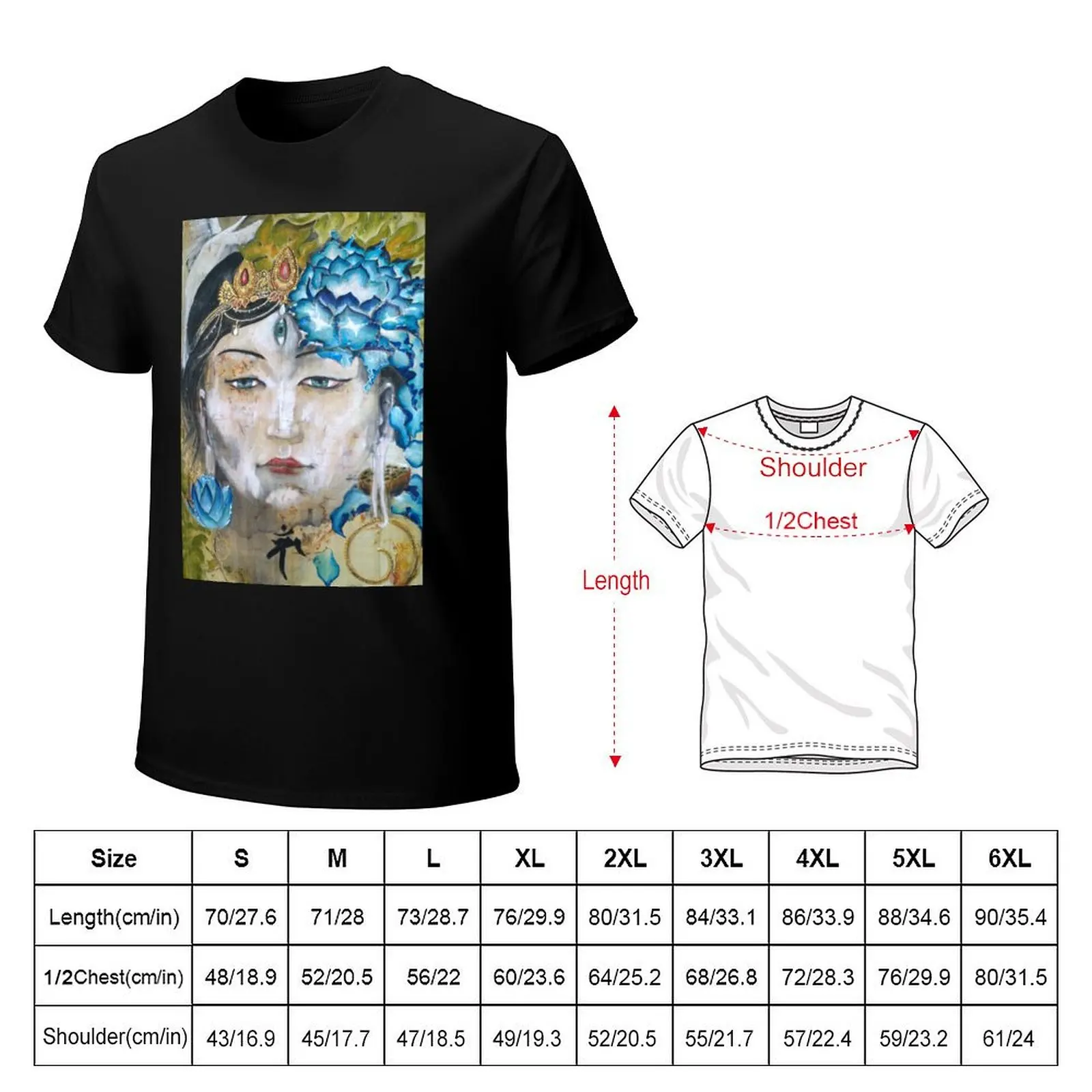 Face of White Tara T-Shirt Blouse anime stuff kawaii clothes Men's t shirts