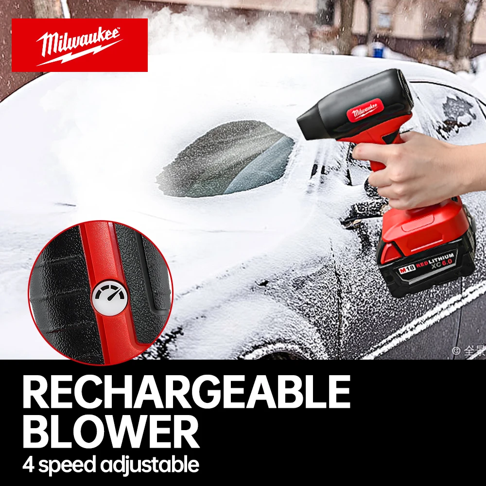 Milwaukee Brushless 45+ m/s Jet Blower 4-Gear Control Wireless Handheld Fan 130000 RPM High-Speed 18v Rechargeable Power Tools