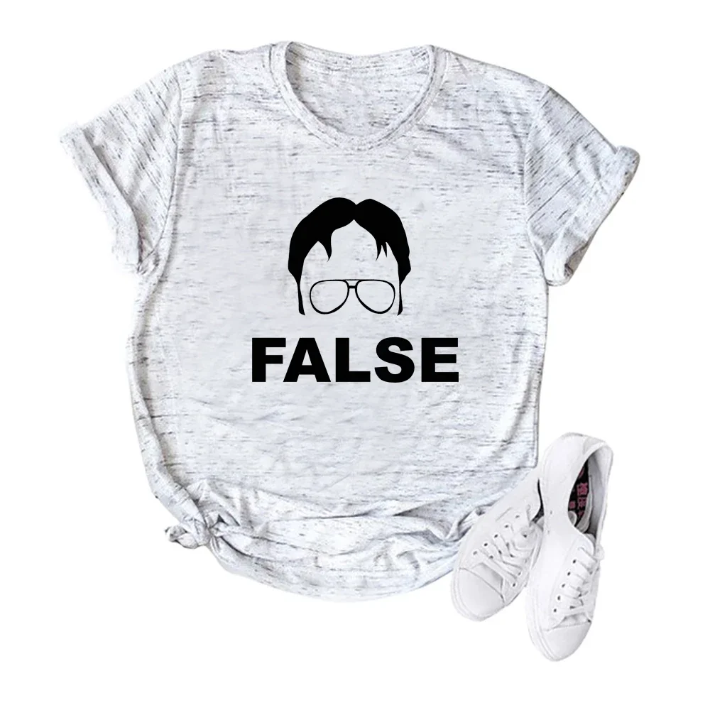 Dwight Schrute False T Shirt Funny TV Show The Office Inspired Tees Dwight Michael Scott Graphic Tee Gift Vintage Casual Top