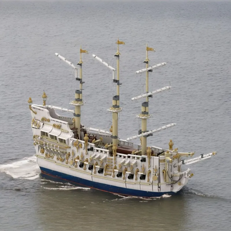 

3550 шт. MOC «Дух Eden», пиратский корабль, строительные блоки, креативная игрушка для детей, подарок на день рождения, повышение навыков творчества