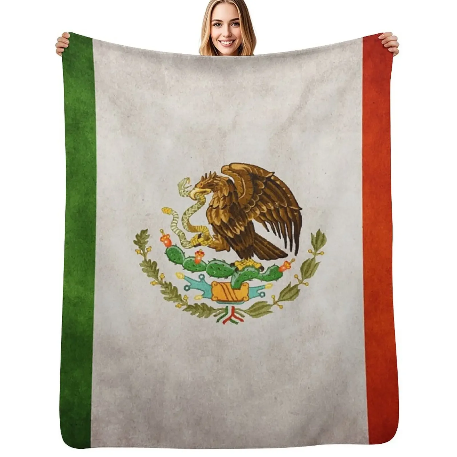 

Mexico Mexican Flag National Flag of Mexico Throw Blanket Decorative Throw Stuffeds Loose Winter beds Blanket