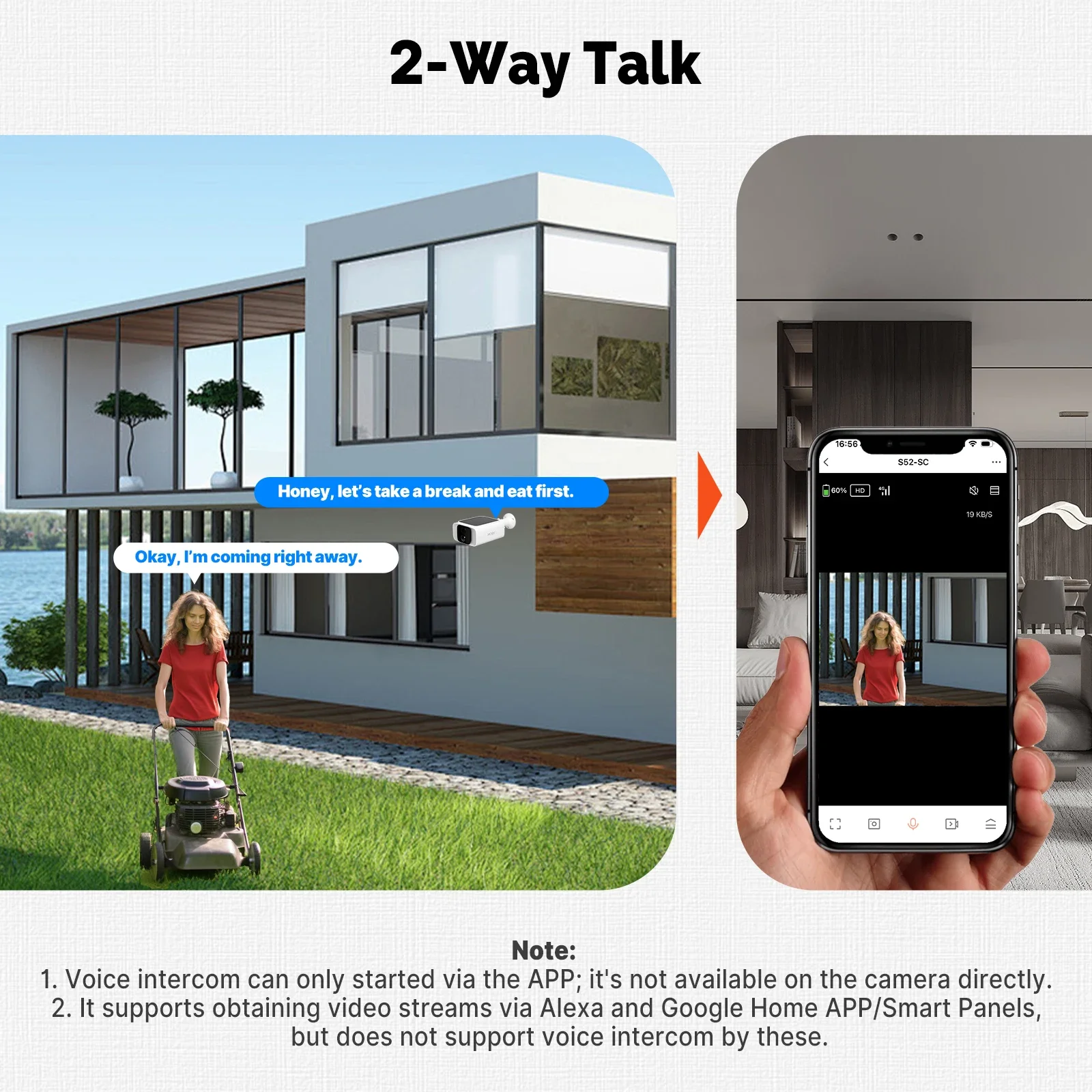 ​​MOES Smart Solar Security Camera, WiFi 2.4/5GHz Dual Band, IP65 Waterproof, APP/Alexa/Google Home Monitoring, Tuya