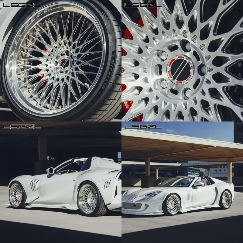 i 2/3 Piece Design LSGZL Forged 5x114.3 5x130 Custom for C8 Alloy Polish Concave Deep Lip Rims 16-26 Inch