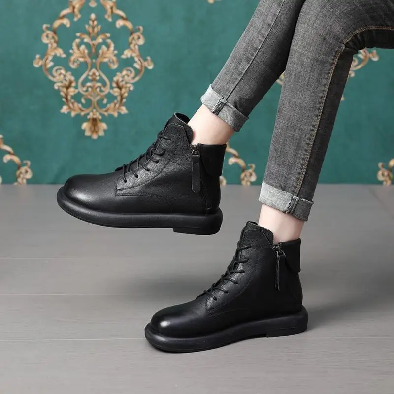 Thick Soled Boots Women Spring and Autumn New British Style Round Head Height Single Boot Chelsea Ankle Boots for Women