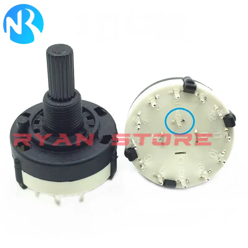 2PCS SR26MM Plastic Rotary 26MM Band Switch 1 Pole 12 Position Handle Length 20MM Axis Band Switch SR-16 2 3 Pole 4 6 Position