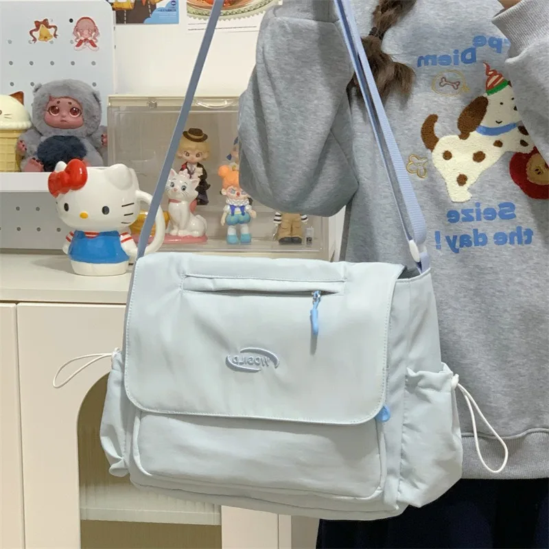 

Сумки через плечо Harajuku для женщин и мужчин в консервативном стиле, лоскутные цветные сумки на плечо, студенческая сумка-мессенджер, водонепроницаемые сумки