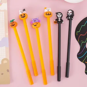 Набор гелевых ручек с мультяшным рисунком тыквы на Хэллоуин, школьные принадлежности, подарок на Хэллоуин, кавайные офисные и школьные принадлежности