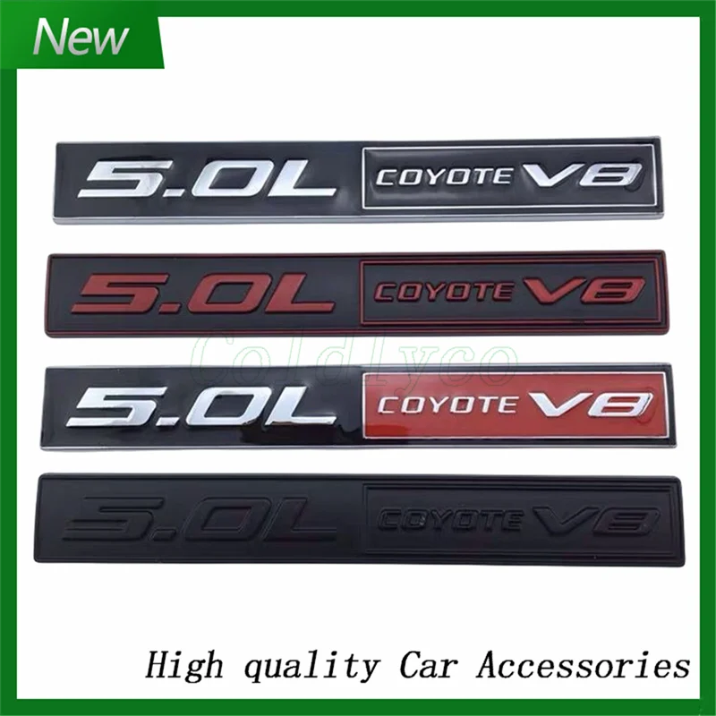 

Metal Car 5.0L Coyote V8 Logo Emblem Badge Sticker For 5.0 F150 FX4 letter Mustang Auto Trunk Rear Nameplate Decal Accessories