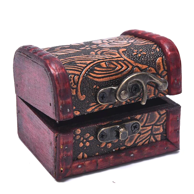 1 Stück Vintage antike Mini Holz Schatzkiste Aufbewahrung sbox Schmuck Veranstalter Box Geschenk box – Detail 9