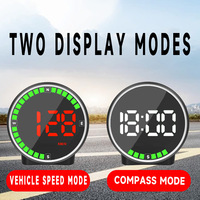 7 Color Switching Digital GPS Speedometer Head Up Display HUD Big Font KMH Reminder Meter Universal Car Displayer Plug and Play