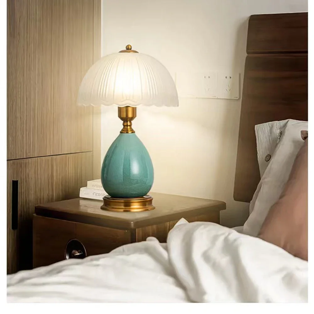 

Glass LED Table Lamp Protable Luxury Desk Light For Bedroom Study Hotel Home Decoration Night Light E27 Led Modern Indoor Light