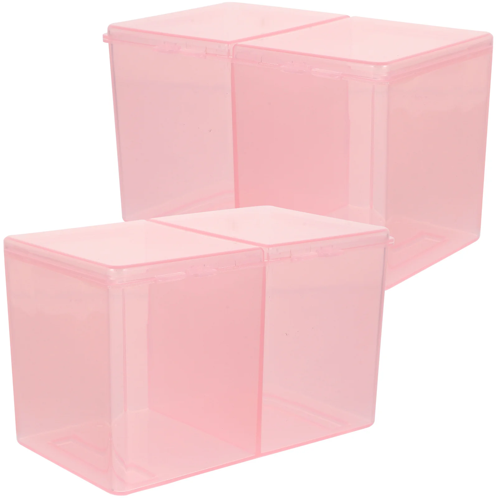 

2pcs Cotton Storage Box Portable Makeup Pads Buds Container Dustproof Transparent Plastic Household Tool Storage