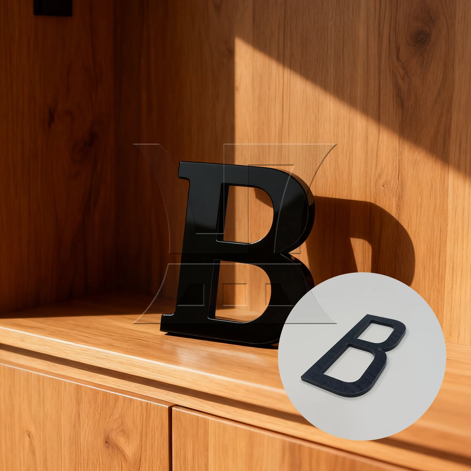 1pc 5 Inch Acrylic House Number Decoration Black Letter B for Door Garden Door Mailbox