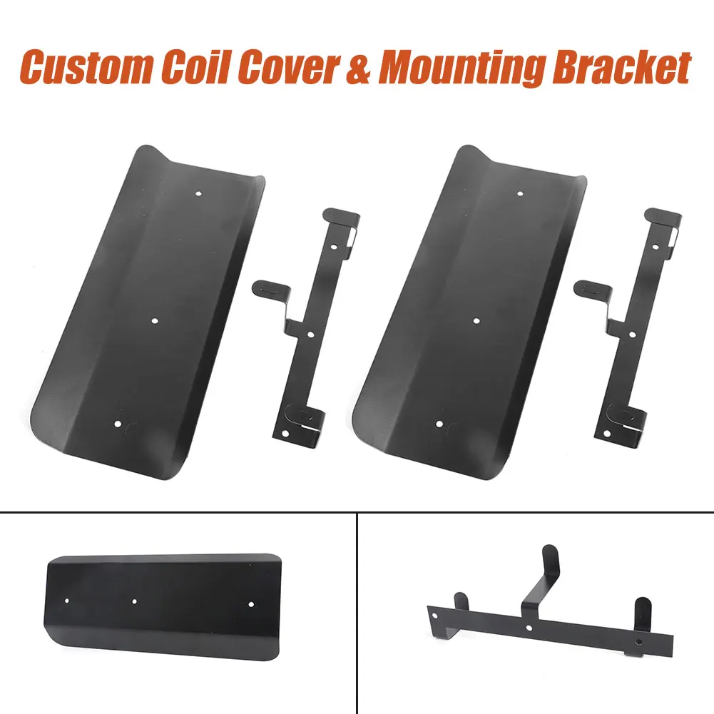 

1 Set Iron Material Black Custom Coil Cover & Mounting Bracket For Chevrolet Silverado Sierra 1999-2006