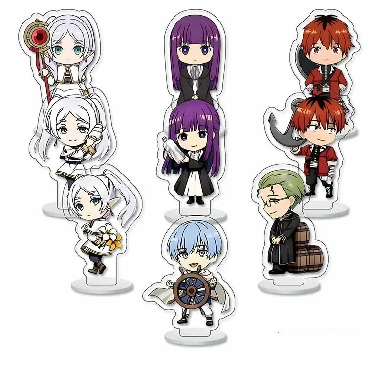 9pcs/Set Omori Pixel Acrylic Stand Frieren: Beyond Journey\'s End Figures Key Chain Bag Charm Accessories Game Jewelry For Fans